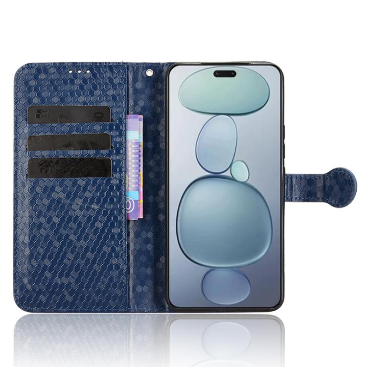 Funda de cuero con textura de panal y puntos para Xiaomi Civi 5 Pro 5G (azul)