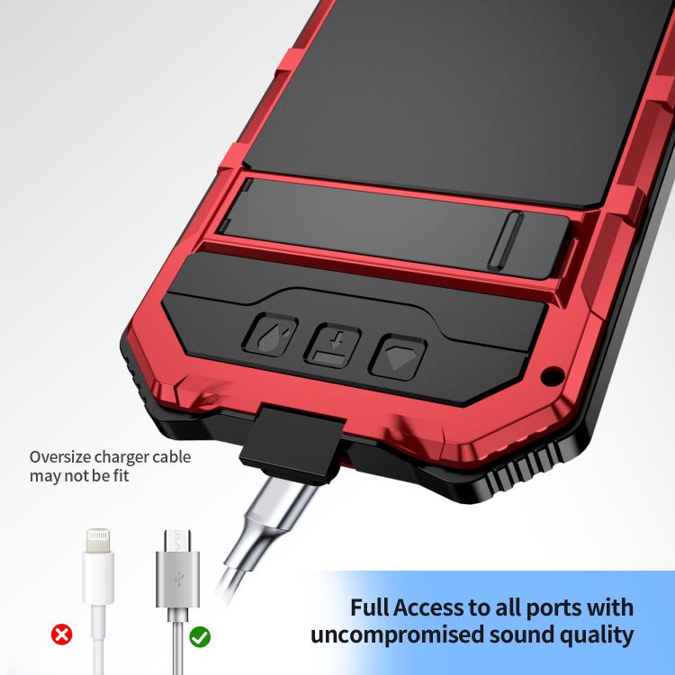 Funda para Teléfono R-Just Life Resistente Agua Polvo Golpes para iPhone 16E (Roja)