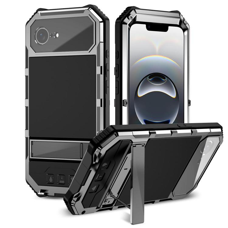 Funda para Teléfono R-Just Life Resistente Agua Polvo Golpes para iPhone 16E (Plateada)