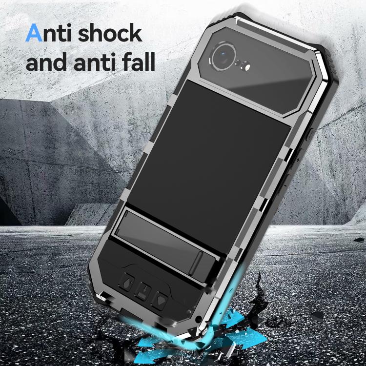 Funda para Teléfono R-Just Life Resistente Agua Polvo Golpes para iPhone 16E (Plateada)