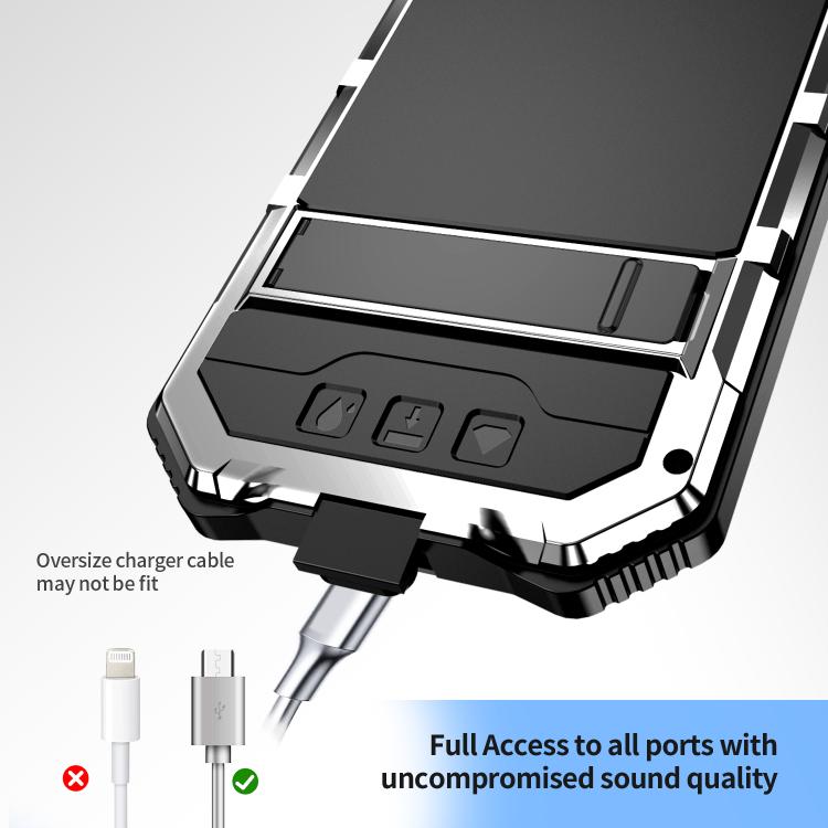 Funda para Teléfono R-Just Life Resistente Agua Polvo Golpes para iPhone 16E (Plateada)