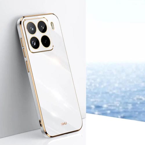 Funda De Tpu Con Borde Recto 6D Galvanizado Xinli Para Xiaomi 15 Pro (Blanca)