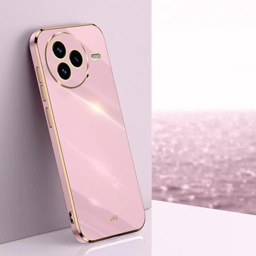 Funda de TPU con borde recto 6D galvanizado XINLI para Xiaomi Civi 5 Pro (morado cereza)