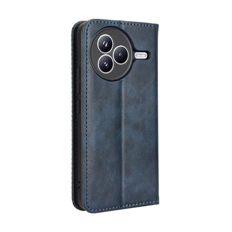 Funda de cuero con textura retro y hebilla magnética para Xiaomi Civi 5 Pro 5G (azul)