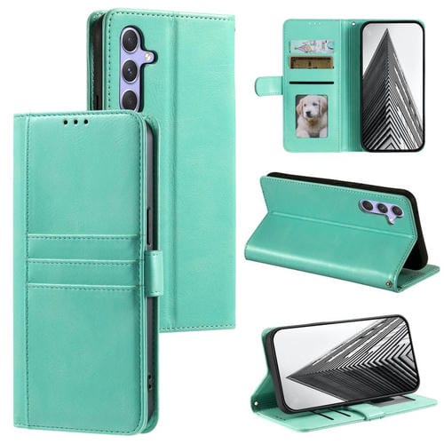 Funda de cuero tipo cartera para Samsung Galaxy S25 FE 5G (azul marino)