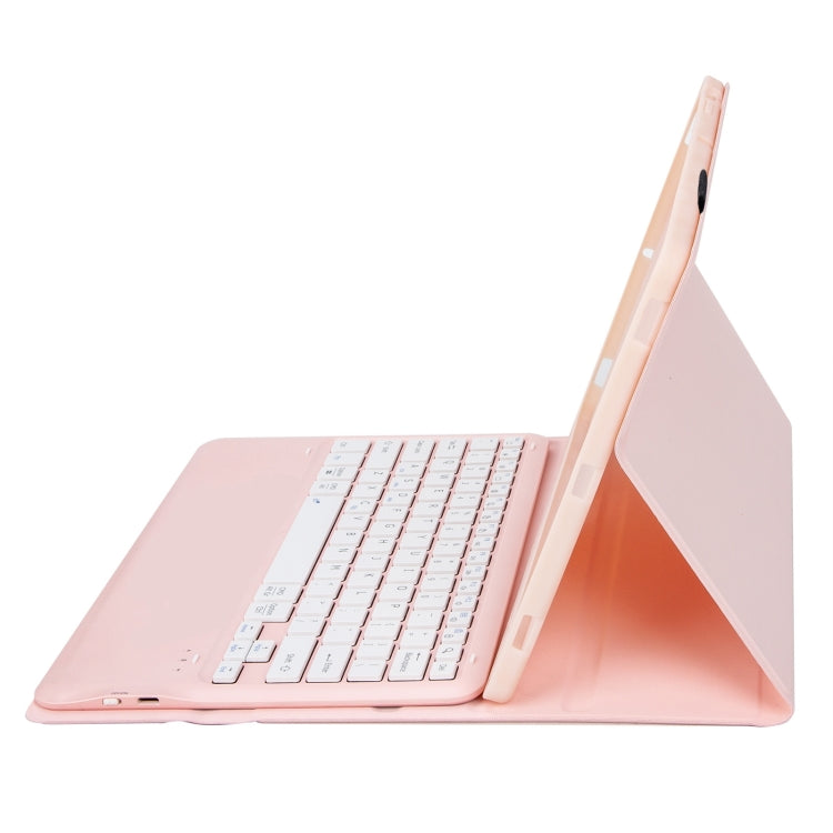 Funda de Cuero para Tableta Honor Magicpad 2 12.3 Ah22 con Teclado Bluetooth Desmontable (Rosa y Blanco)