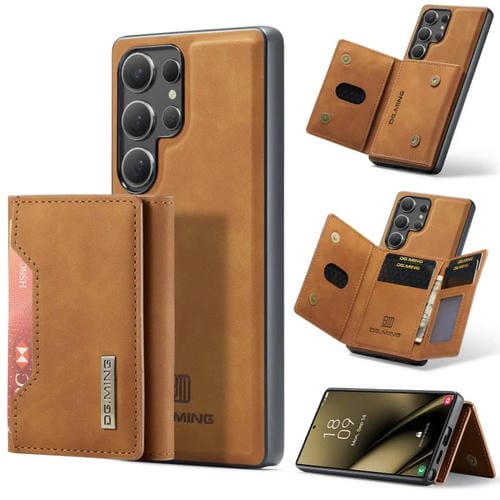 Estuche para Samsung Galaxy S25 Ultra 5G Dg.Ming M2 Series Múltiples Tarjetas 3 Pliegues + Magnético (Marrón)