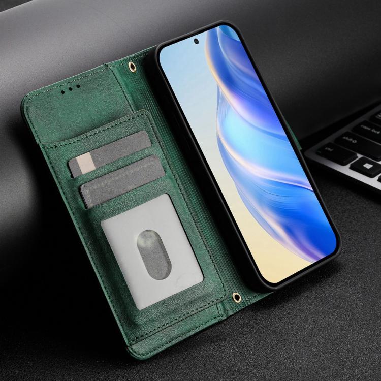 Funda de cuero con cremallera y ranuras para múltiples tarjetas para Infinix GT 30 Pro (verde)