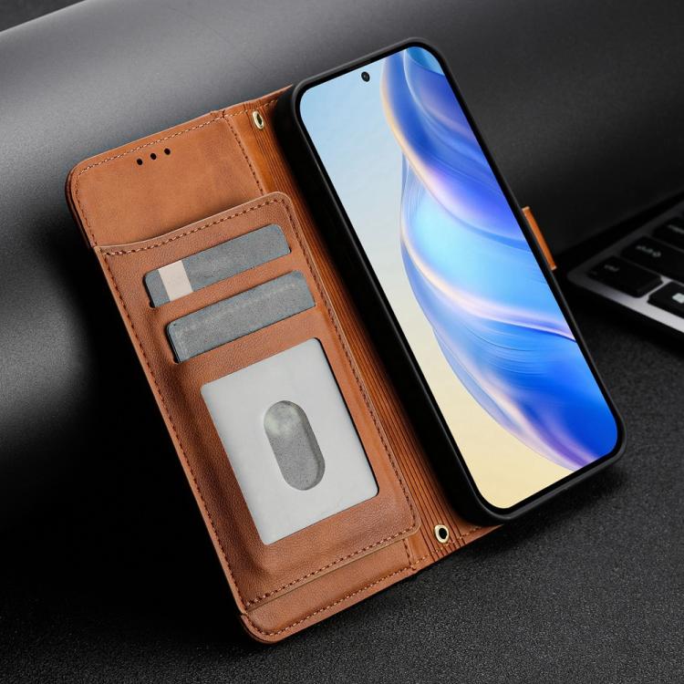 Funda de cuero con cremallera y ranuras para múltiples tarjetas para Infinix GT 30 Pro (marrón)