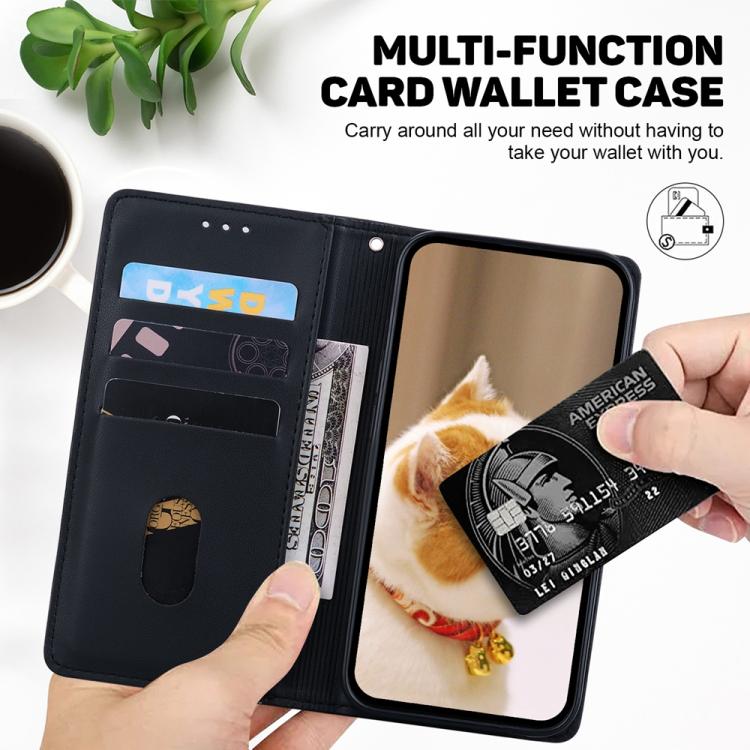 Funda de cuero RFID con diseño de gatos para Infinix Hot 50 Pro+ 4G (negra)