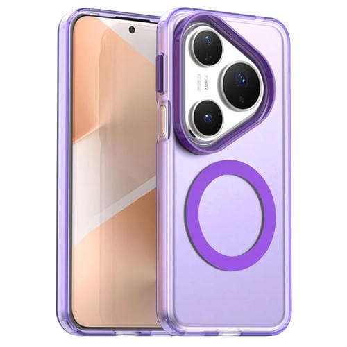 Funda híbrida de TPU y PC con diseño de Magsafe Candy para Huawei Pura 80 Pro (morada)