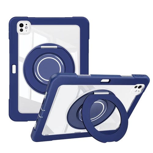 Funda híbrida TPU para iPad Pro 13 (2024) con carcasa PC y ranura para bolígrafo (Azul Oscuro)