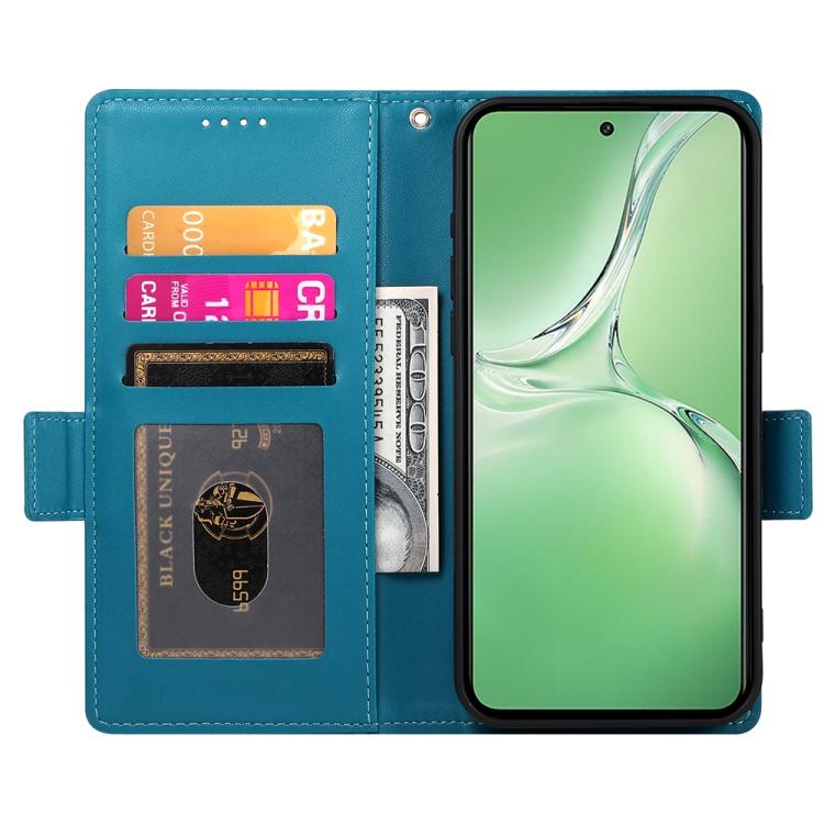 Funda de Cuero Esmerilado con Hebilla Lateral Magnética para OnePlus 13R / Ace 5 / Ace 5 Pro (Azul)