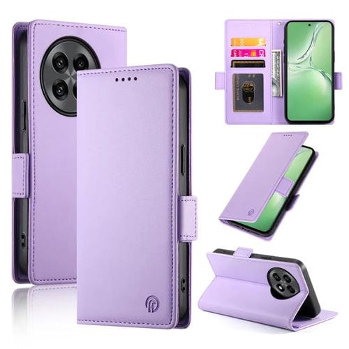 Funda de Cuero Esmerilado con Hebilla Lateral Magnética para OnePlus 13R Ace 5 Ace 5 Pro (Morado)