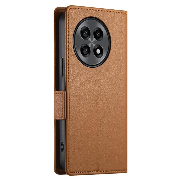 Funda de Cuero Esmerilado con Hebilla Lateral Magnética para OnePlus 13R Ace 5 Ace 5 Pro (Marrón)