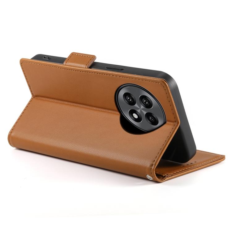 Funda de Cuero Esmerilado con Hebilla Lateral Magnética para OnePlus 13R Ace 5 Ace 5 Pro (Marrón)