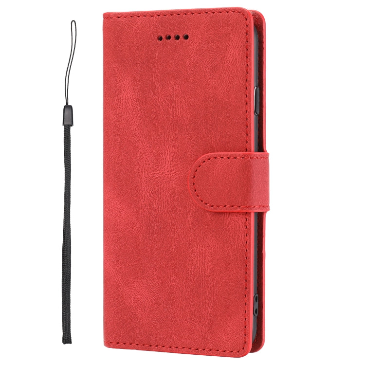 Funda de Piel de Becerro para iPhone 16E con Textura de Piel de Fantasía (Rojo)
