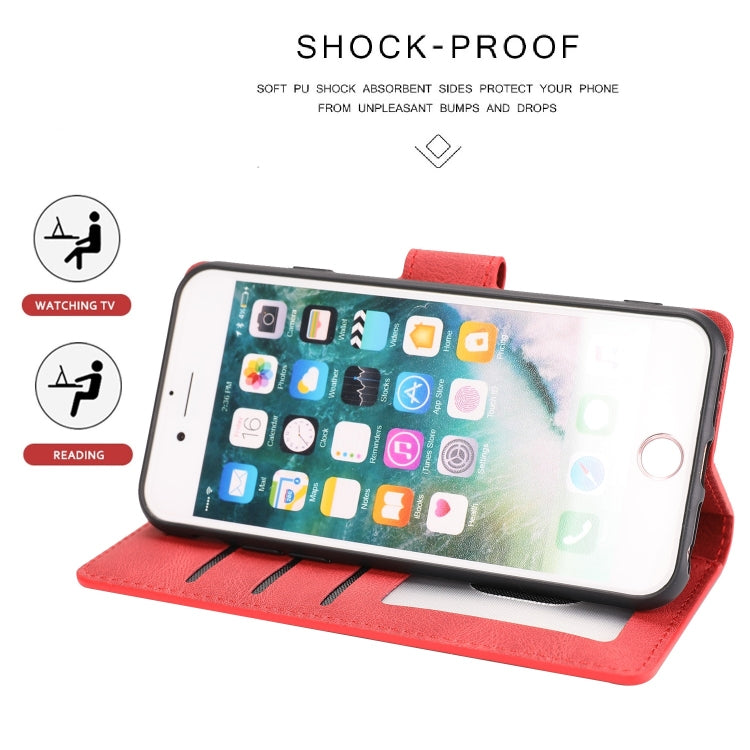 Funda de Piel de Becerro para iPhone 16E con Textura de Piel de Fantasía (Rojo)