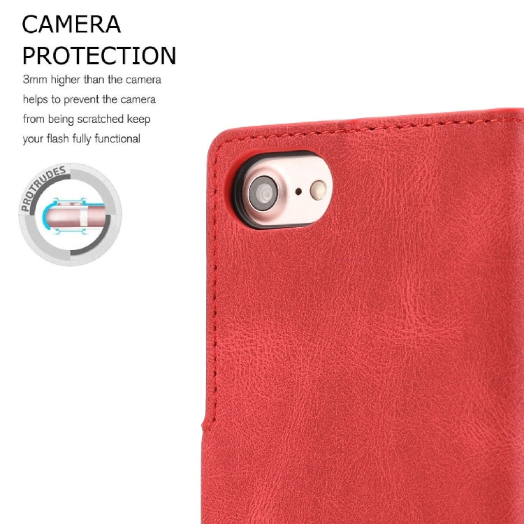 Funda de Piel de Becerro para iPhone 16E con Textura de Piel de Fantasía (Rojo)