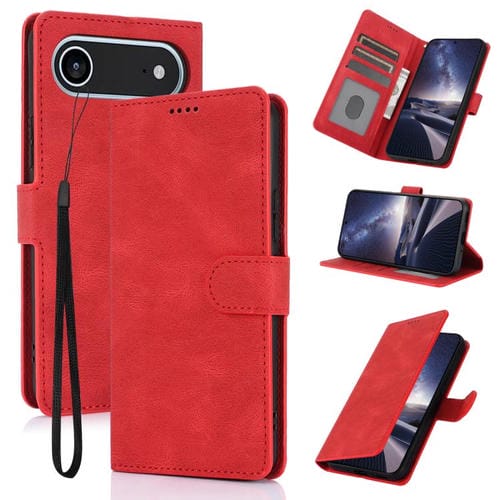 Funda de piel de becerro con textura de fantasía para iPhone 17 Air (roja)