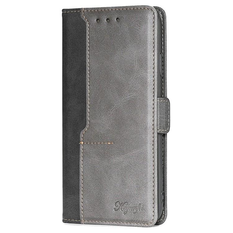 Funda de cuero con hebilla lateral en color de contraste para Samsung Galaxy Xcover 7 Pro 5G (negro y gris)