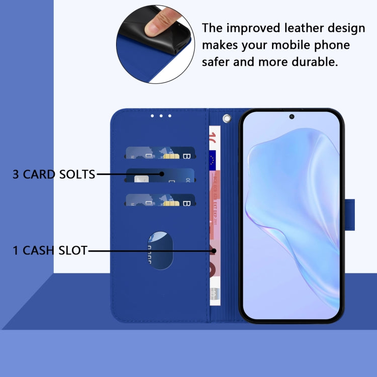 Funda de Cuero con Cordón para OnePlus 9 Skin Feel (Azul Oscuro)