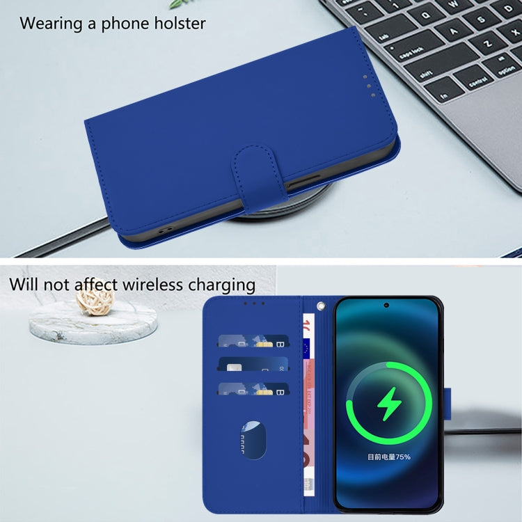 Funda de Cuero con Cordón para OnePlus 9 Skin Feel (Azul Oscuro)