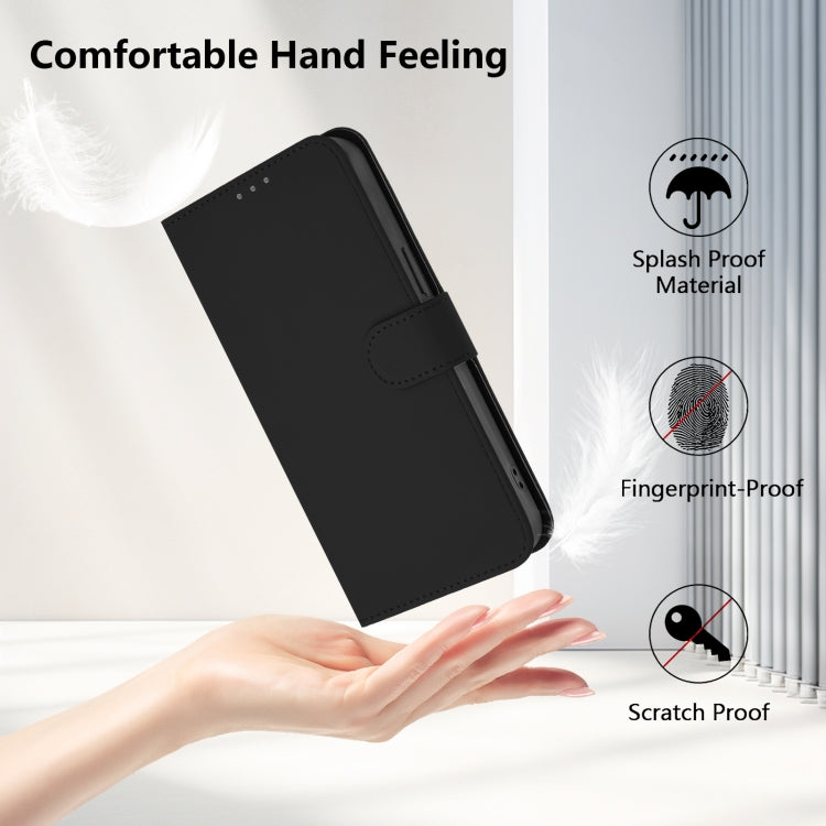 Funda de Piel con Cordón para OnePlus 11 con Tacto de Piel (Negro)