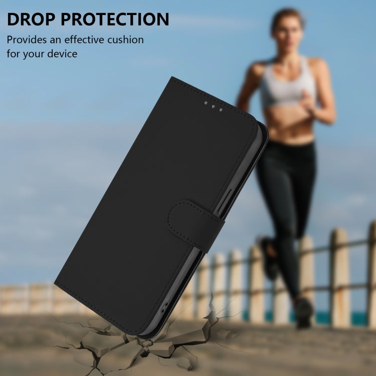 Funda de Piel con Cordón para OnePlus 11 con Tacto de Piel (Negro)