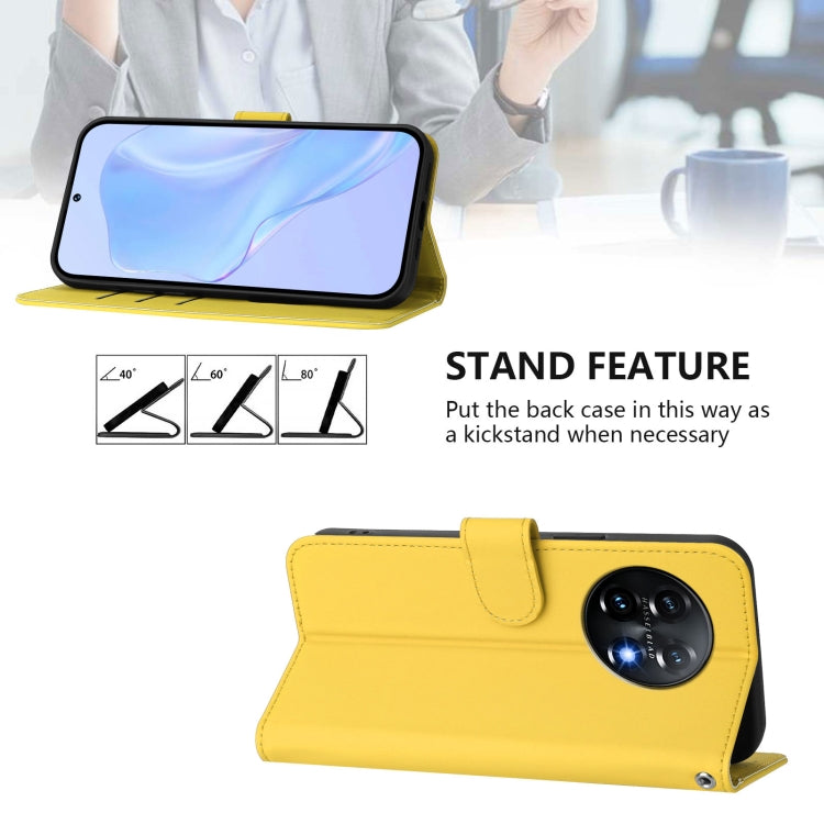 Funda de Piel para OnePlus 11 con Cordón (Amarillo Limón)