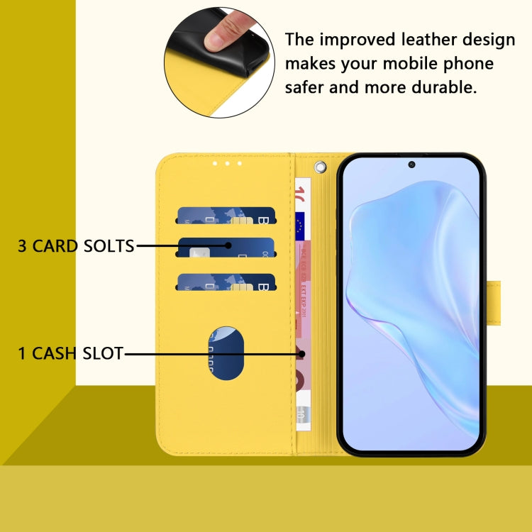 Funda de Piel para OnePlus 11 con Cordón (Amarillo Limón)