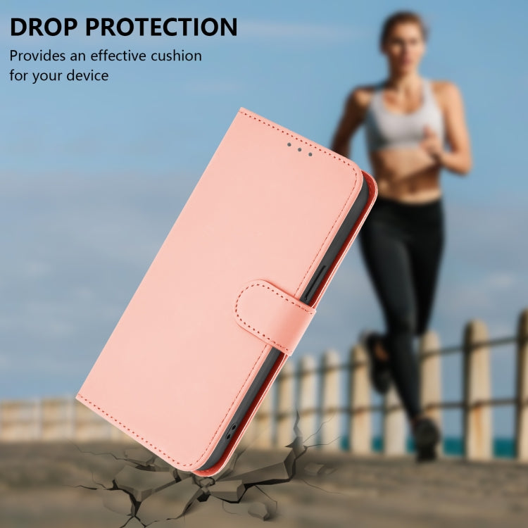 Funda de Cuero con Cordón para OnePlus 12 5G con Tacto de Piel (Rosa)