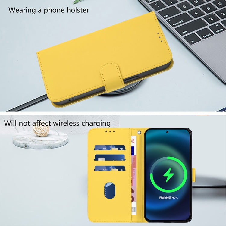 Funda de Cuero con Cordón para OnePlus 11R 5G con Tacto de Piel (Amarillo Limón)