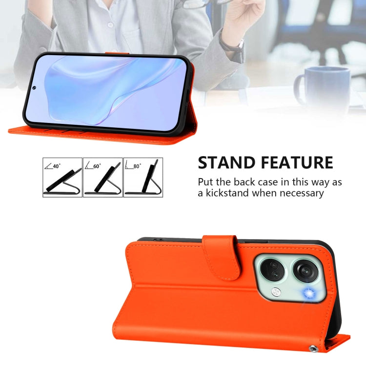 Funda de Piel Sintética con Cordón para OnePlus Nord 3/Ace 2V (Naranja)