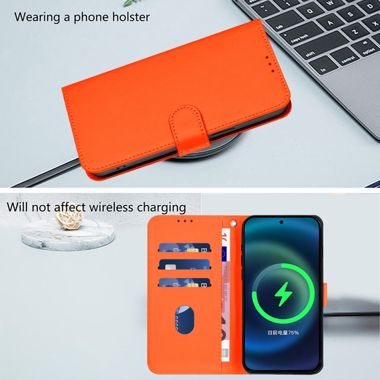 Funda de Piel Sintética con Cordón para OnePlus Nord 3/Ace 2V (Naranja)