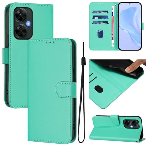 Funda de Cuero con Cordón para OnePlus Nord Ce 3 Lite 5G (Verde)