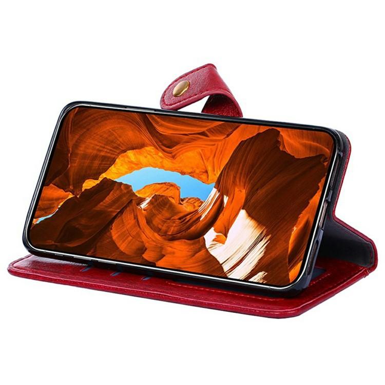Funda de cuero con cremallera para Samsung Galaxy F06 5G (roja)