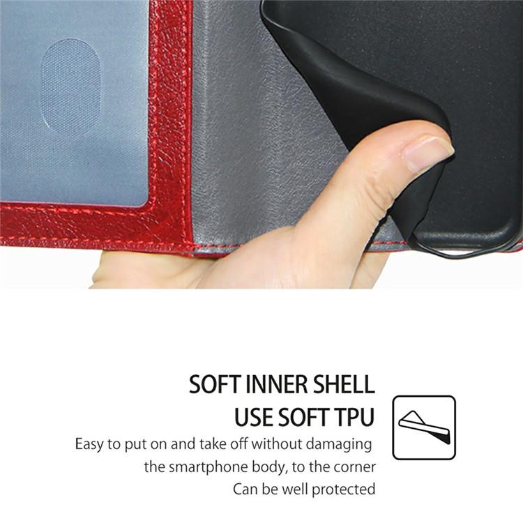 Funda de cuero con cremallera para Samsung Galaxy F06 5G (roja)