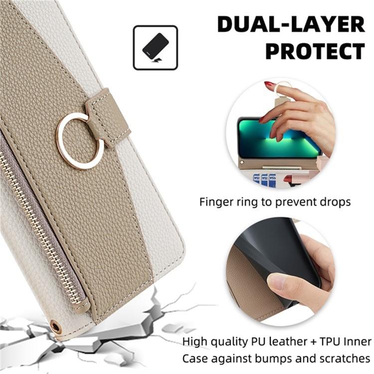Funda de cuero con textura de lichi para Samsung Galaxy F06 5G (blanca)