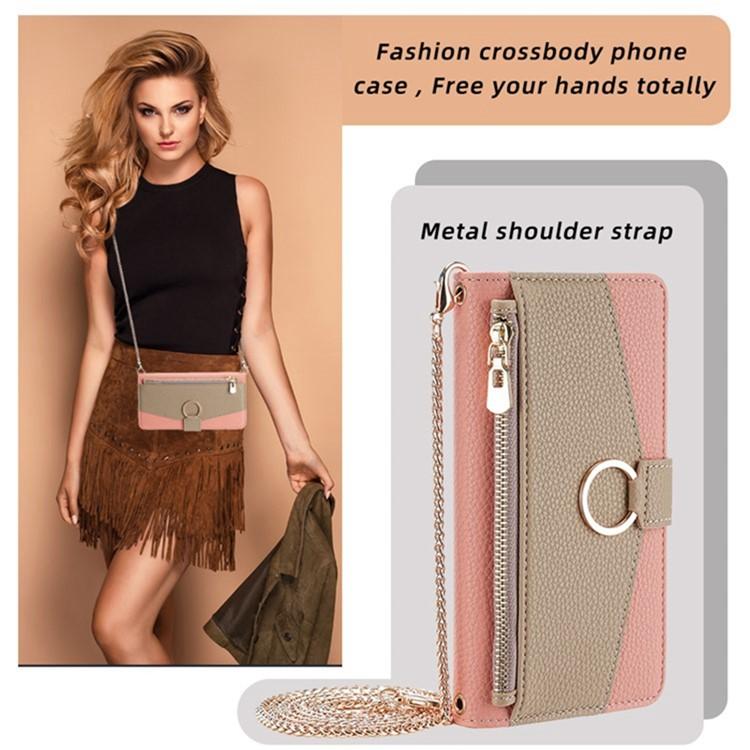 Funda de cuero con textura de lichi cruzada para Samsung Galaxy Xcover 7 Pro 5G (rosa)