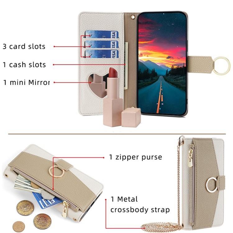 Funda de cuero con textura de lichi cruzada para Samsung Galaxy Xcover 7 Pro 5G (blanca)