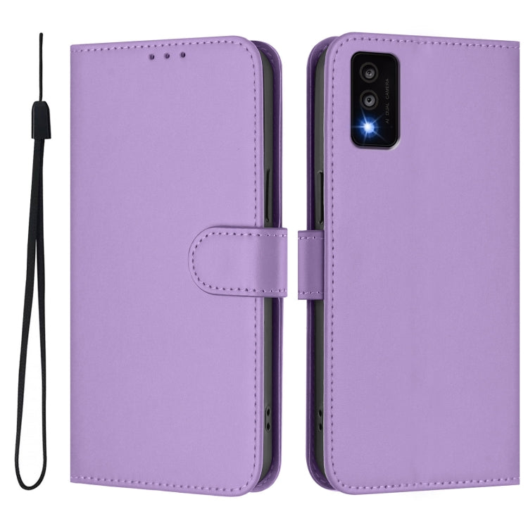 Funda de Piel Sintética con Cordón para Teléfono TCL 30T (Morado Lavanda)