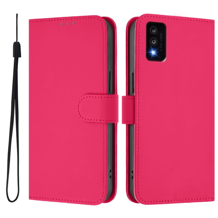 Funda de Piel Sintética para TCL 30T con Cordón (Rosa y Rojo)