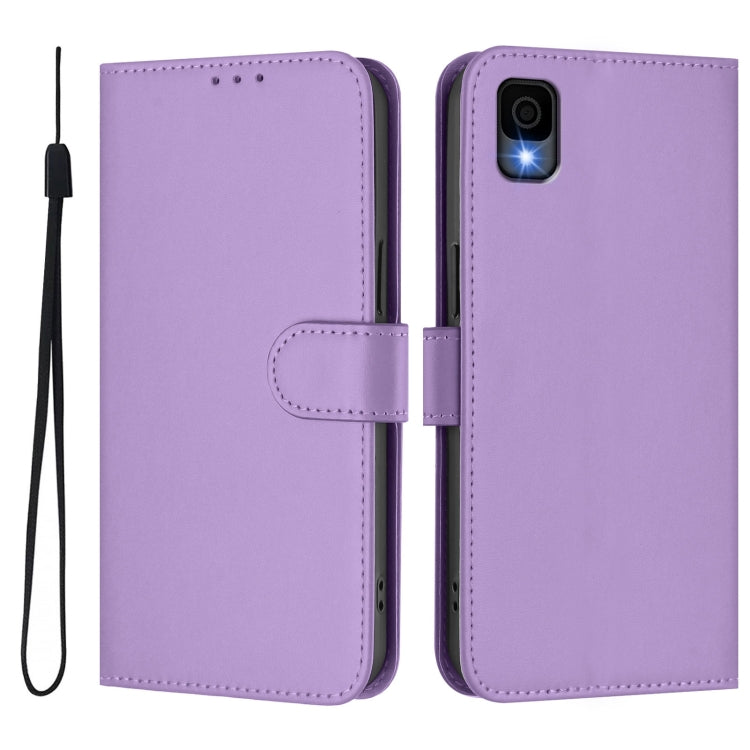 Funda de Piel Sintética con Cordón para Teléfono TCL 30Z T602Dl (Morado Lavanda)