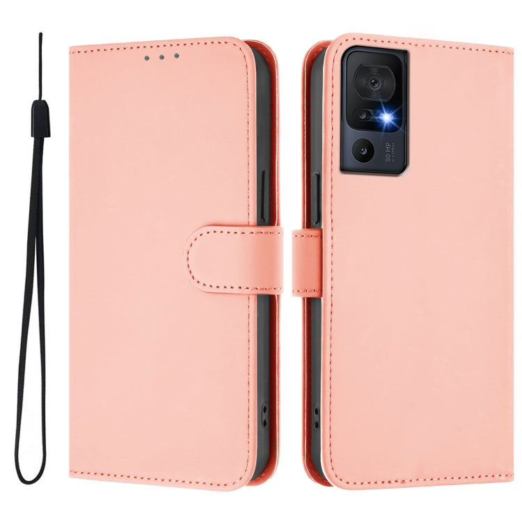 Funda de Piel Sintética para TCL 40 Se con Cordón (Rosa)