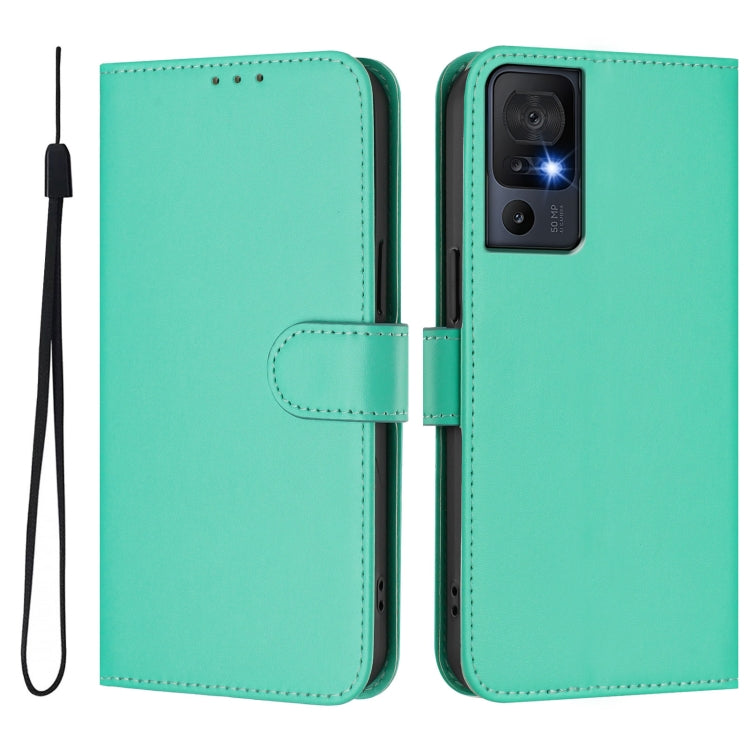 Funda de Piel Sintética con Cordón para Teléfono TCL 40 Se (Verde)