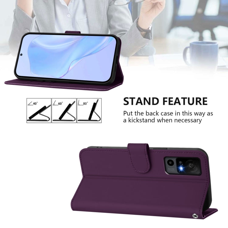 Funda Piel Sintética con Cordón para TCL 40 R 5G (Violeta)