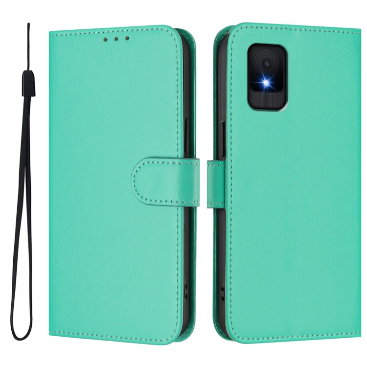 Funda de Piel Sintética con Cordón para Teléfono TCL 502 (Verde)