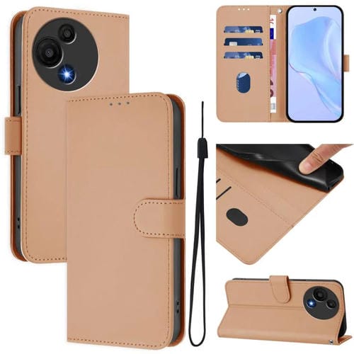 Funda de piel con cordón para TCL 605/60 SE (color piel)