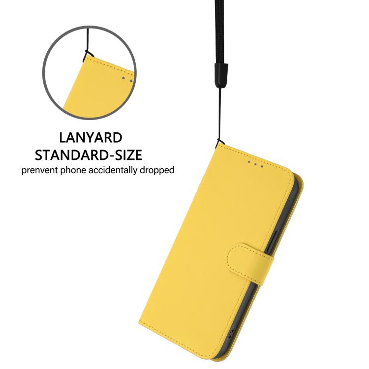 Funda de cuero con textura de piel y cordón para Infinix GT 30 Pro (amarillo limón)